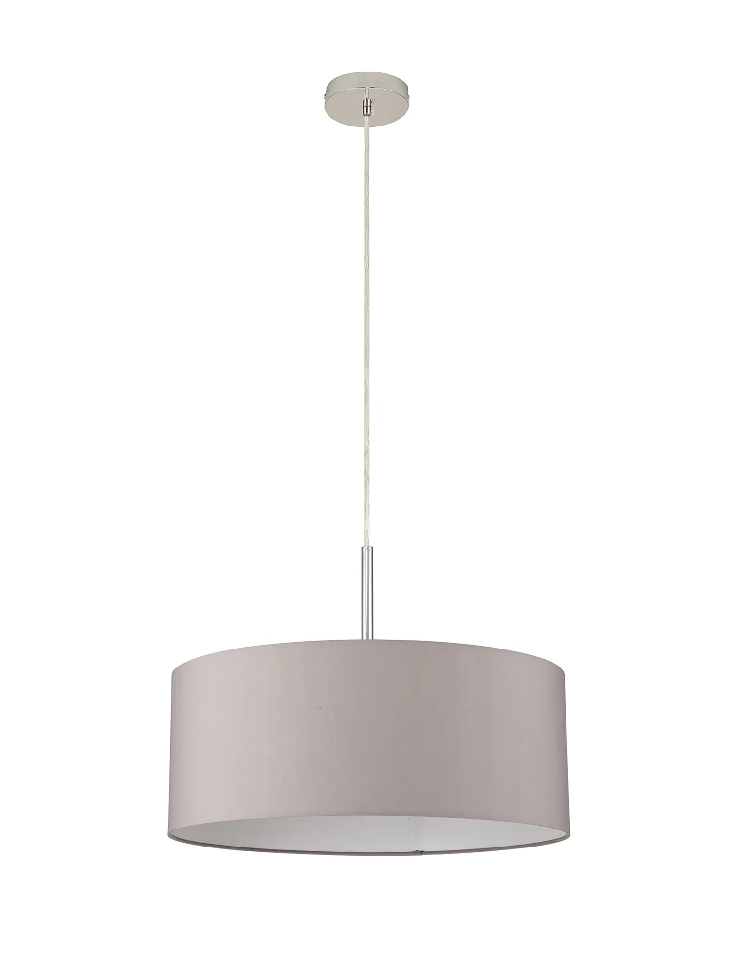 Baymont 50cm Pendant 1 Light Polished Chrome, Grey, Frosted Diffuser DK0150  Deco Baymont CH GR
